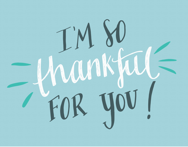 Hand Lettered I'm So Thankful Thank you Card