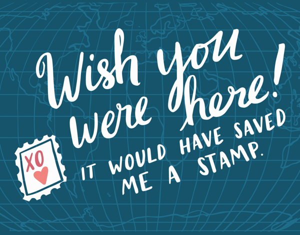 Vintage Wish You Were Here Card