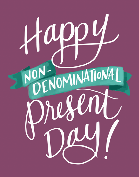 Banner Non Denominational Present Day Card