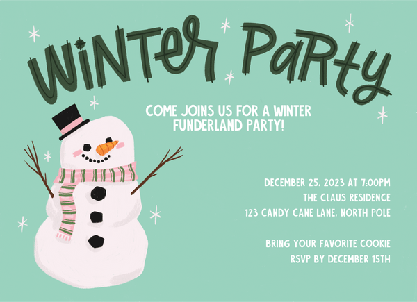 Snowman Party Invite