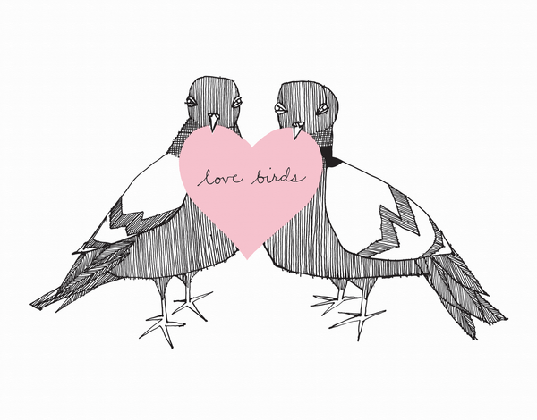 Love Birds and heart Card