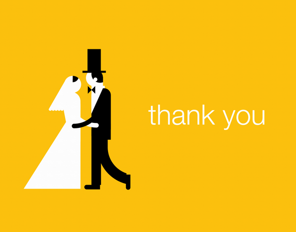 Graphic Newlyweds Thank You Card