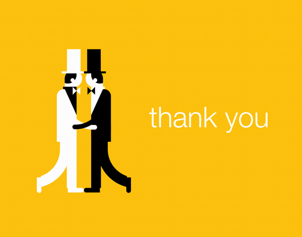 Gay Marriage Groom Thank You Card