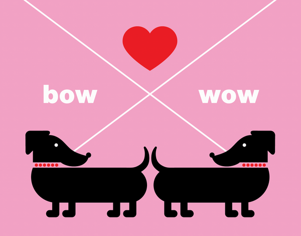 Pink Graphic Dogs Love Card