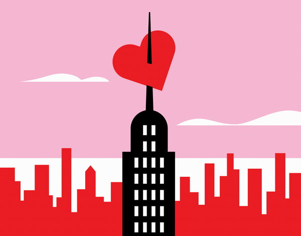Pink City Valentine's Card