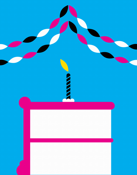 Graphic Birthday Cake Candles Card