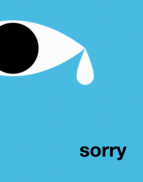I'm Sorry Card with Single Tear