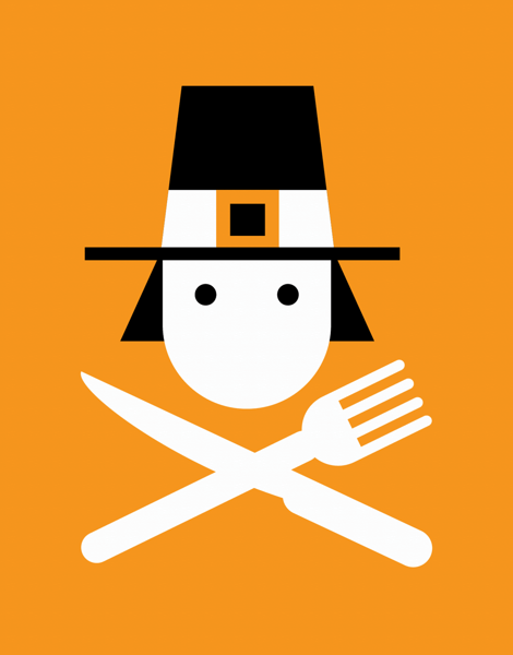 Hungry Pilgrim Thanksgiving Card