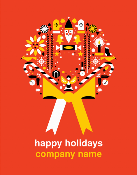 Custom Wreath Holiday Card