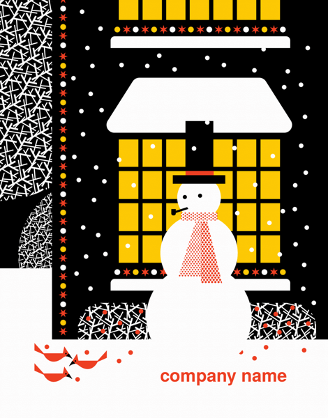 Graphic Snowman Company Holiday Card