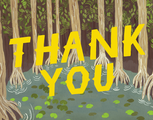 Yellow Swamp Thank You Card