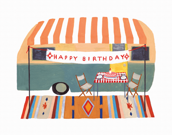 Camper Trailer Birthday Card