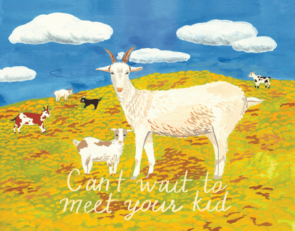 Goat Kid Baby Congrats Card