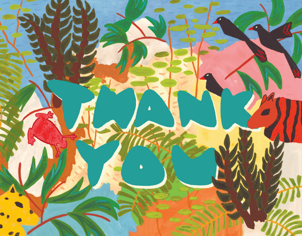 Painted Jungle Thank You Card