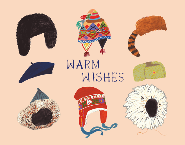 Warm Wishes Winter Hat Holiday Card