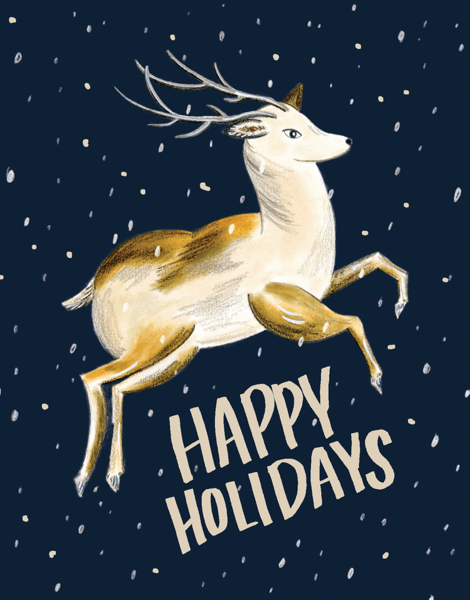 flying-reindeer-painted-holiday-card