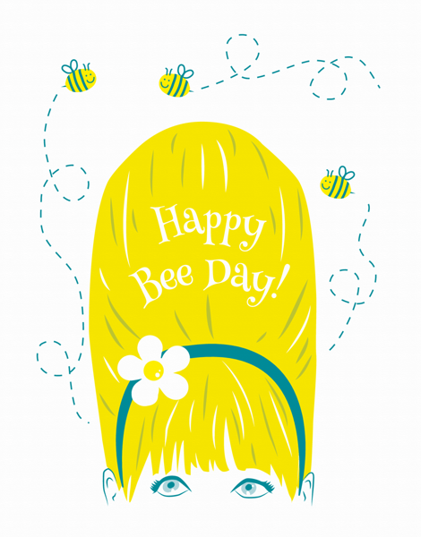 Cheerful Happy Bee Day Birthday Card