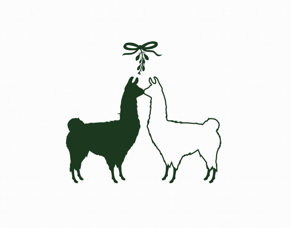Mistletoe Llamas Holiday Card