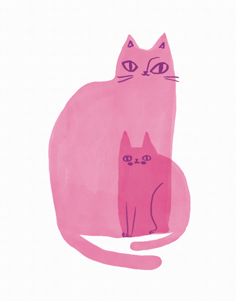 Cat Family Pink