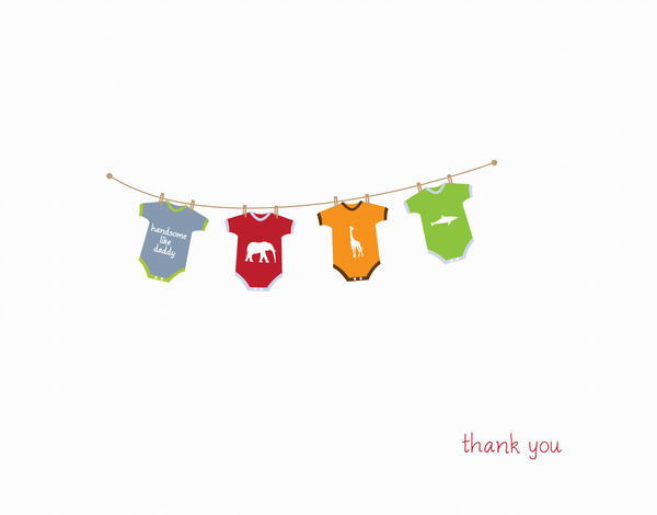 Hanging  Clothes Thank You Card