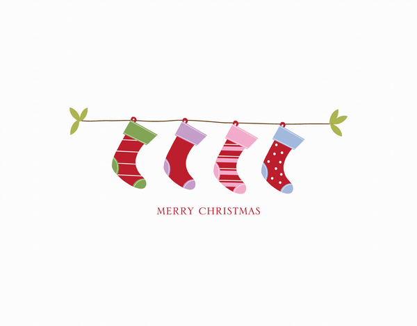 Hanging Stockings Christmas Card