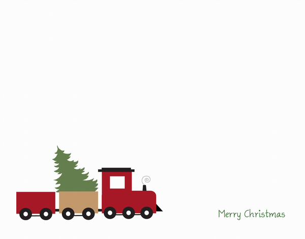 Toy Train and Tree Christmas Card