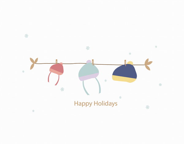 Winter Hats Holiday Card