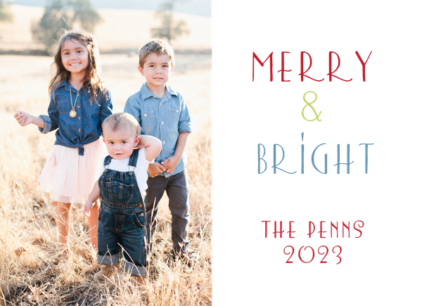 Merry and Bright Custom Photo Card
