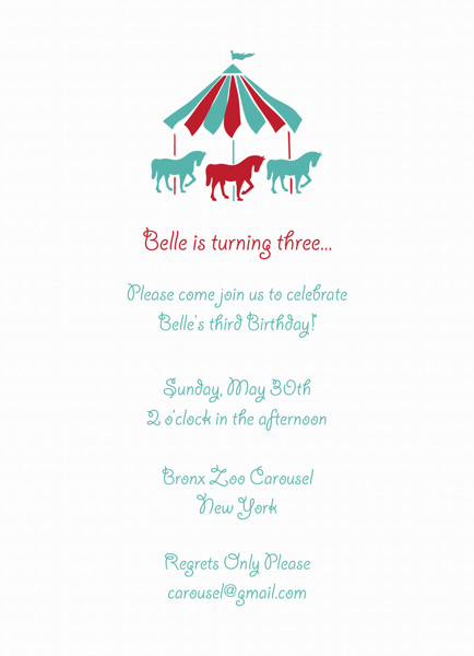 Carousel Birthday Invite