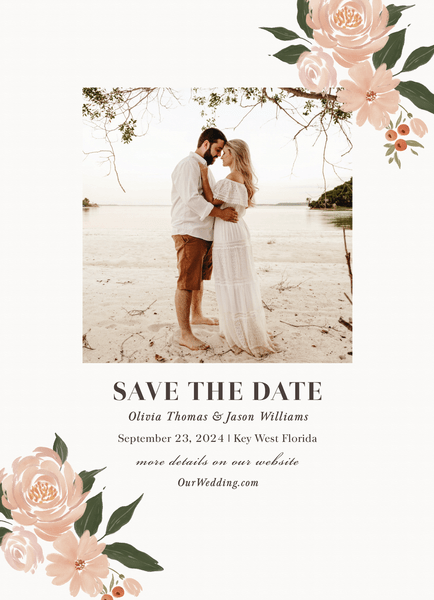 Pink Blooms Save The Date