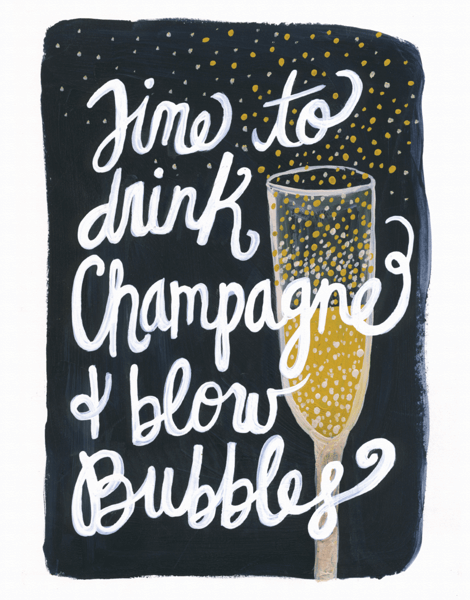 Drink Champagne & Blow Bubbles