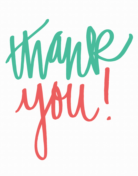Simple Colorful Script Thank You Card