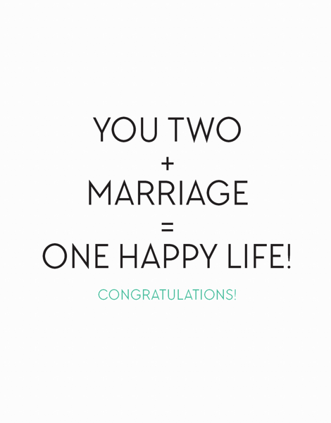 One Happy Life Wedding Congratulations Card