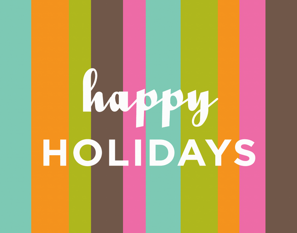 Multicolor Striped Holiday Greeting