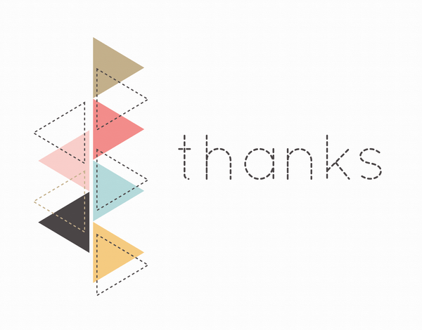 Dashed Triangle Thank You Card
