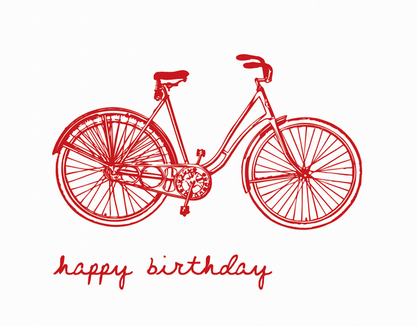Red Bicycle Birthday Card