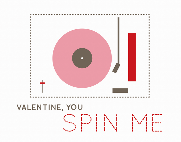 Turntable Valentine's Day Card