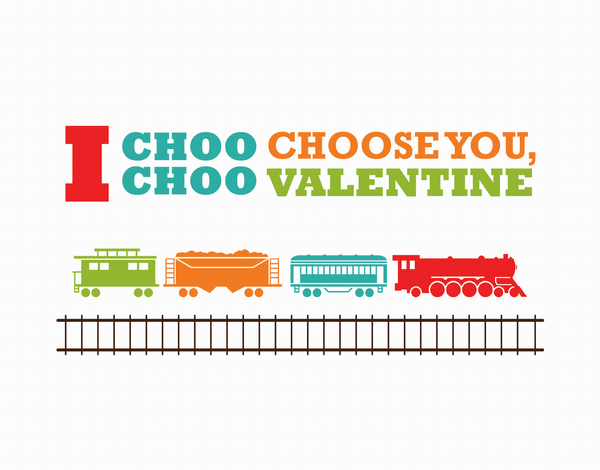Punny train Valentine Card