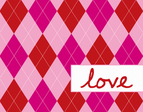 Pink Plaid Love Card
