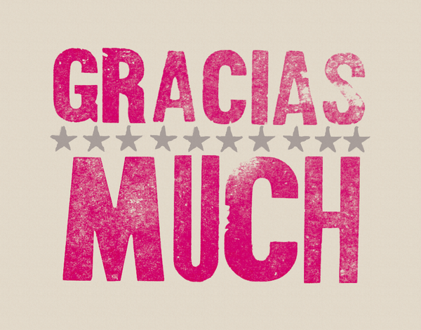Starry Gracias Stamped Thank You Card
