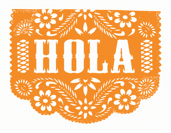 Orange Hola Patterned Card