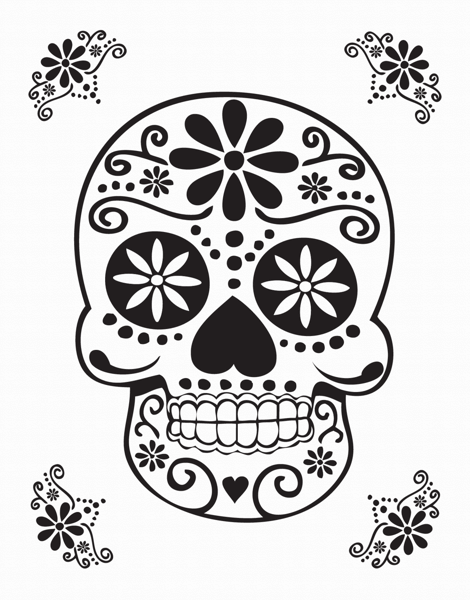 Black Decorative Skull Card