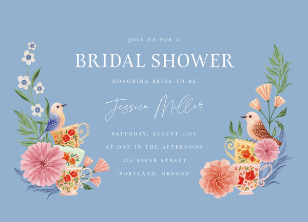 Garden Tea Party Blue Bridal Shower