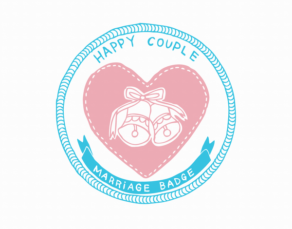 Happy Couple Marriage Badge