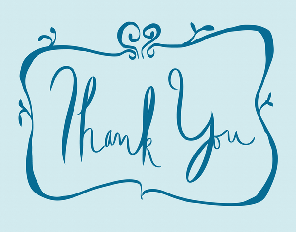 Bordered Blue Thank You Card