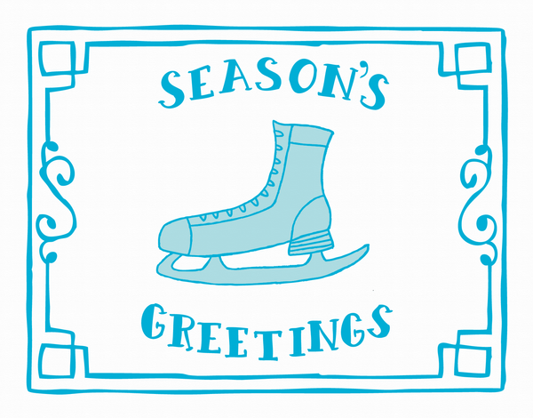 Holiday Ice Skate Card with Border