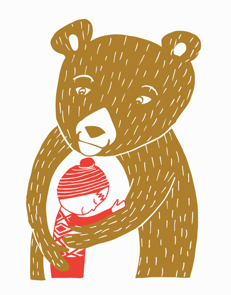 Illustrated Bear Hug Hello Card