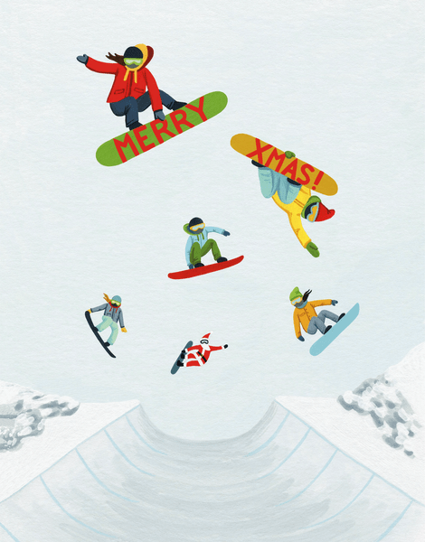 Xmas Snowboarders